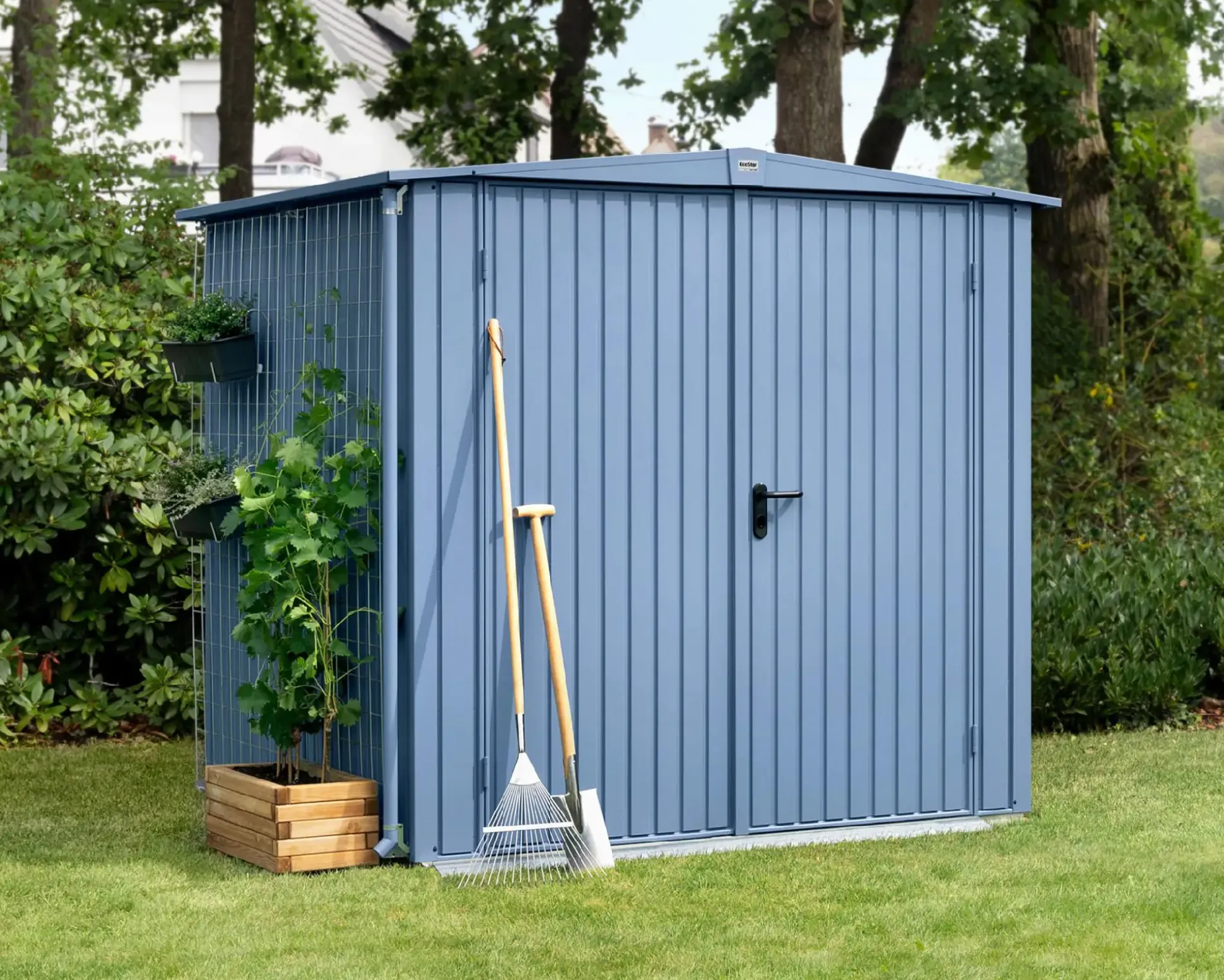 EcoStar Gerätehaus Trend-S Typ 2 258,8 x 247,7 x 216 cm taubenblau
