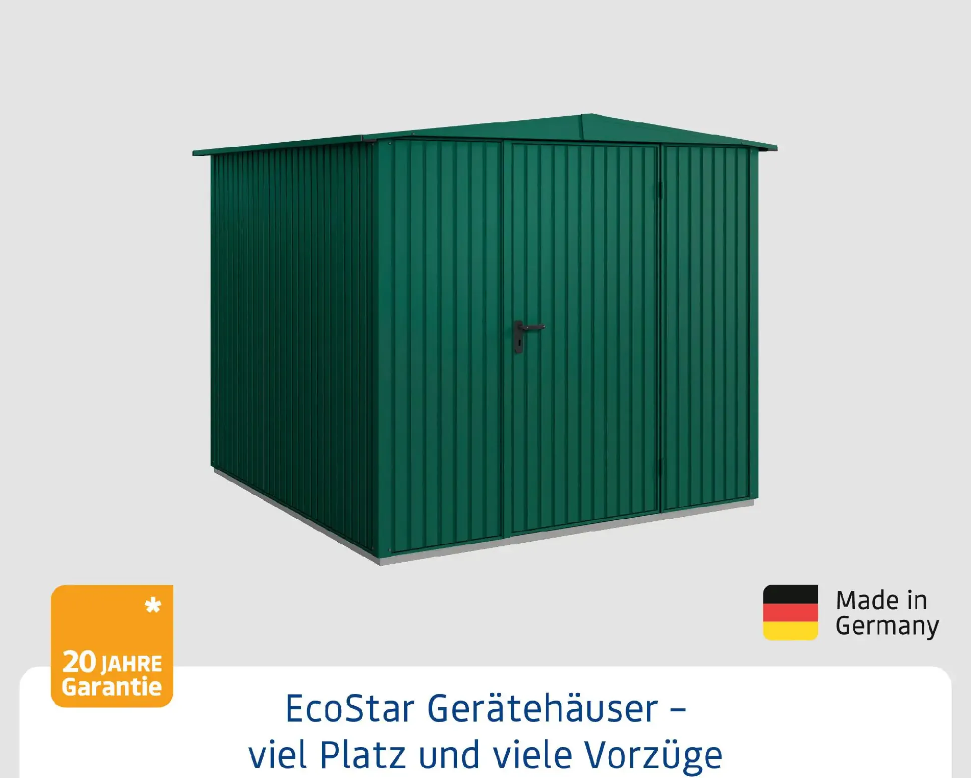 EcoStar Gerätehaus Trend-S Typ 2 258,8 x 247,7 x 216 cm moosgrün