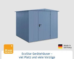 EcoStar Gerätehaus Trend-S Typ 2 258,8 x 247,7 x 216 cm taubenblau