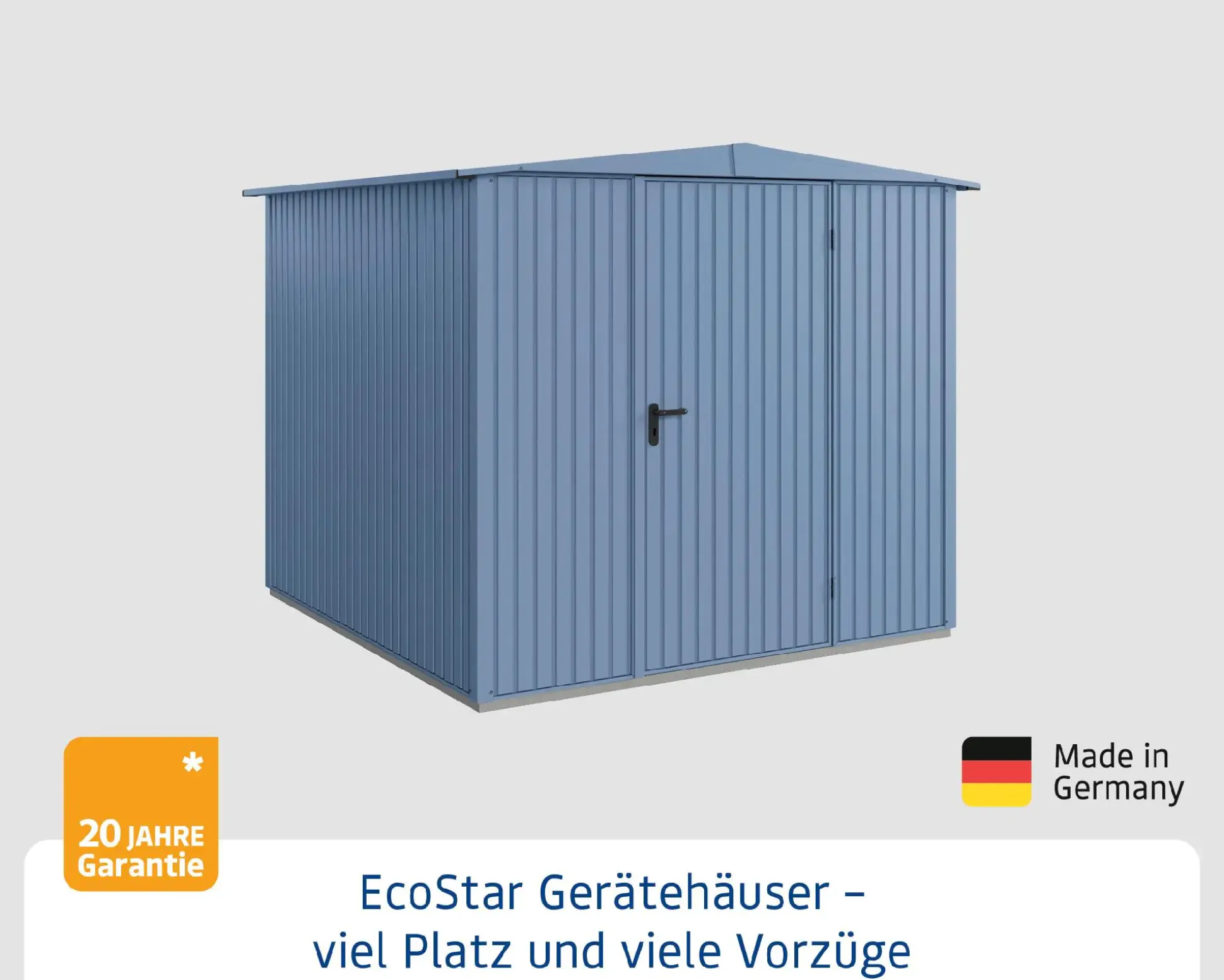 EcoStar Gerätehaus Trend-S Typ 2 258,8 x 247,7 x 216 cm taubenblau
