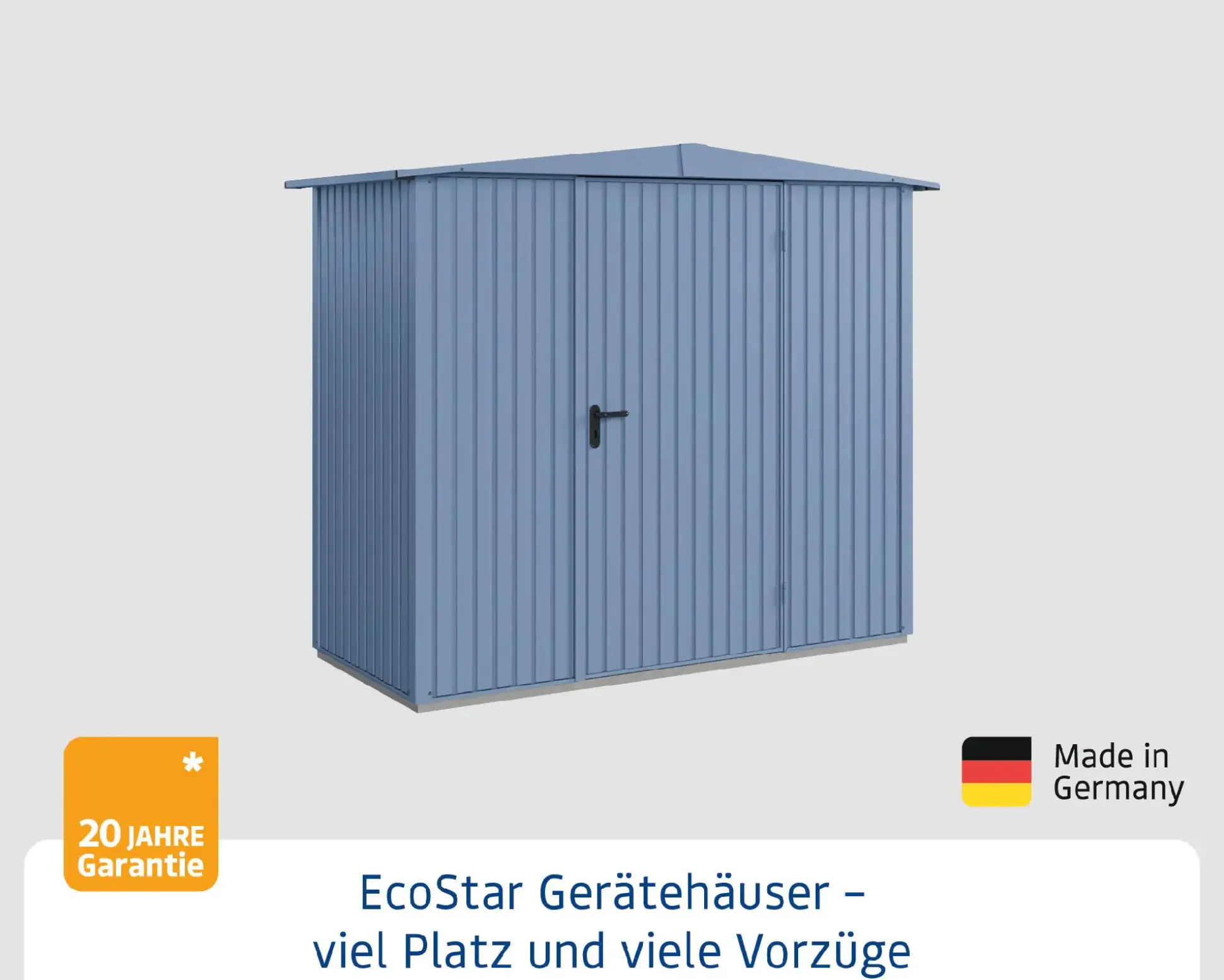 Ecostar Gerätehaus Trend-S Typ 1 258,8 x 121,3 x 216 cm taubenblau