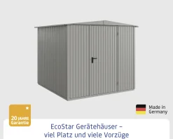 EcoStar Gerätehaus Trend-S Typ 2 258,8 x 247,7 x 216 cm graualuminium