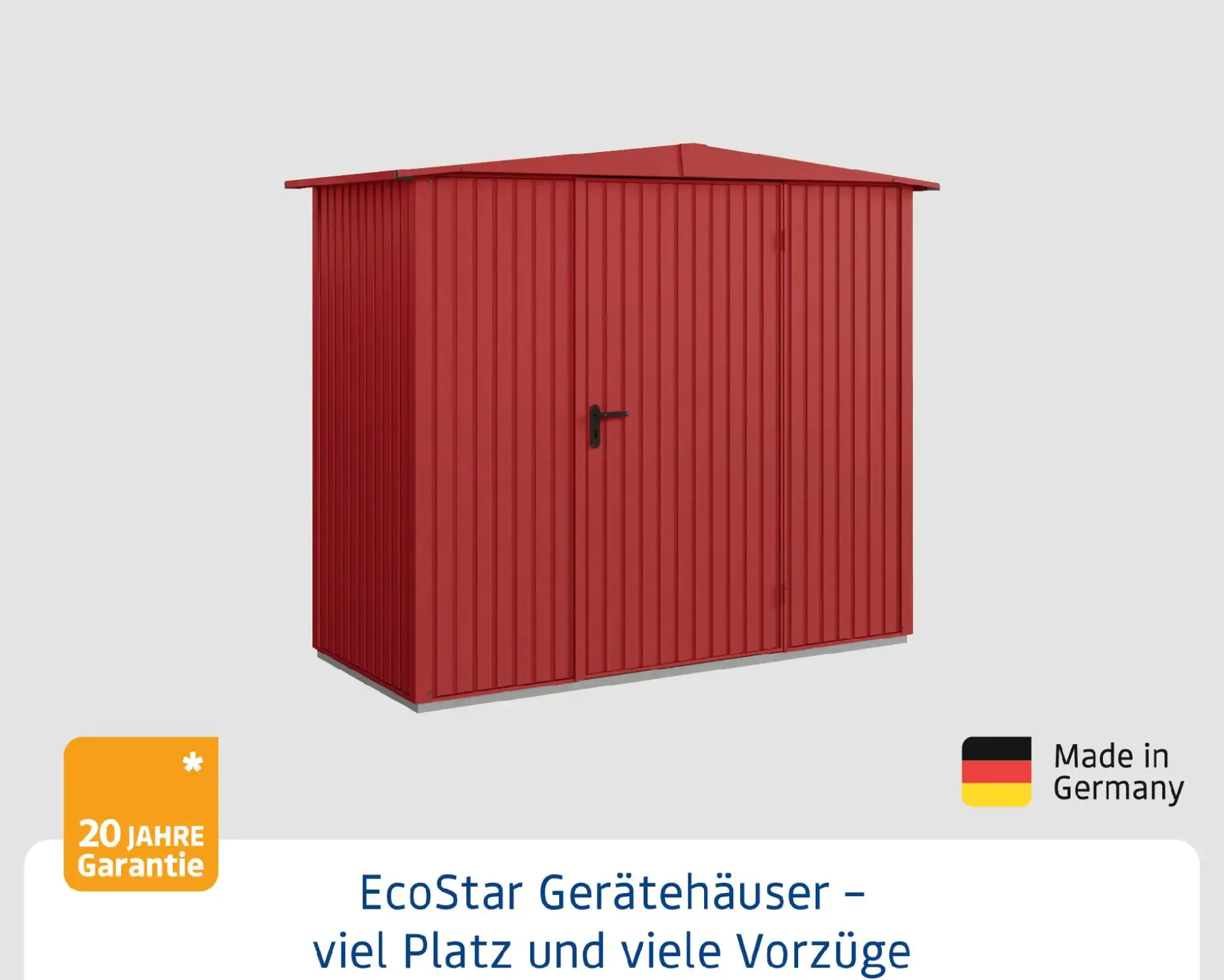 Ecostar Gerätehaus Trend-S Typ 1 258,8 x 121,3 x 216 cm purpurrot