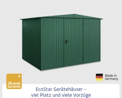 EcoStar Gerätehaus Trend-S Typ 3 323,6 x 247,7 x 219,4 cm moosgrün