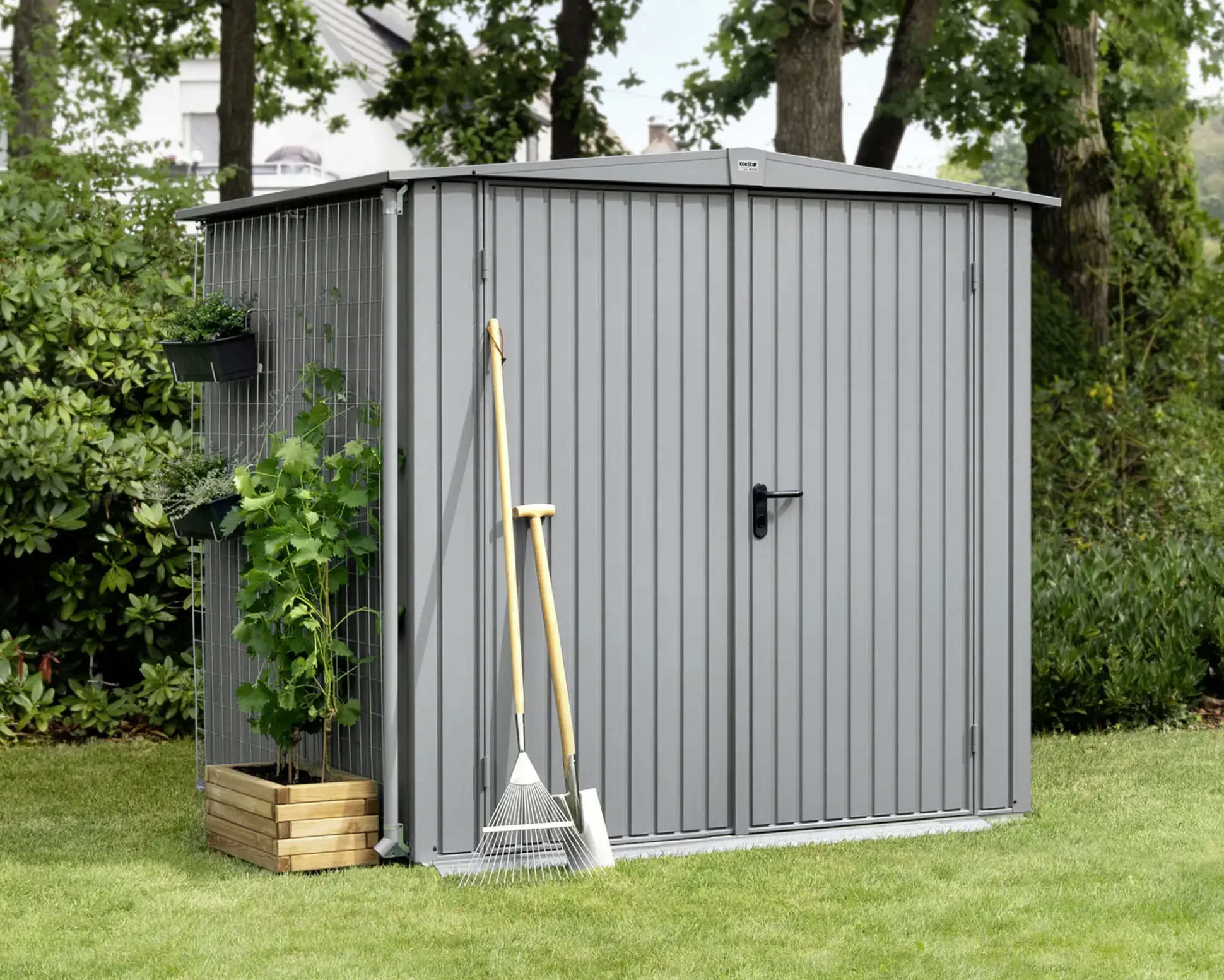 EcoStar Gerätehaus Trend-S Typ 2 258,8 x 247,7 x 216 cm graualuminium