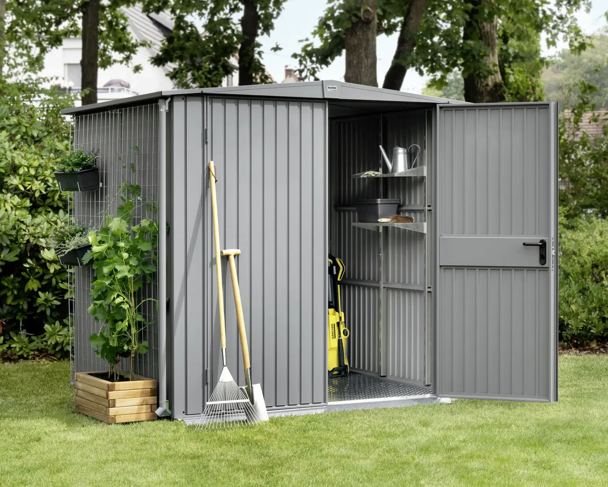 EcoStar Gerätehaus Trend-S Typ 2 258,8 x 247,7 x 216 cm graualuminium