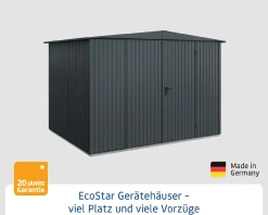 EcoStar Gerätehaus Trend-S Typ 3 323,6 x 247,7 x 219,4 cm anthrazitgrau