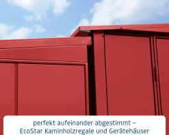 Ecostar Kaminholzregal Elegant-V Typ 2, purpurrot, mit Verstrebung