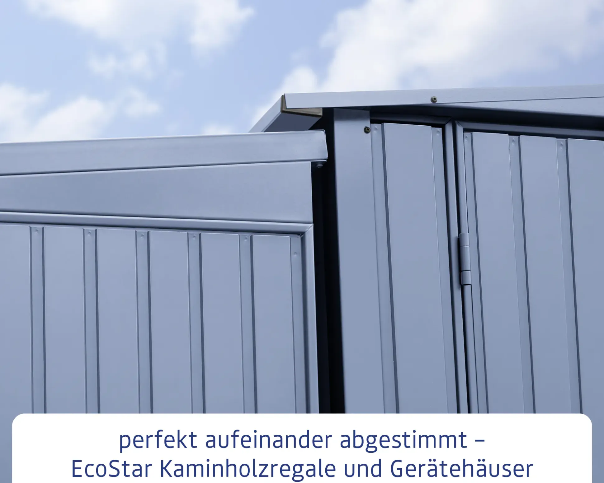 Ecostar Kaminholzregal Trend-V Typ 1, taubenblau, mit Verstrebung