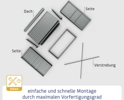Ecostar Kaminholzregal Trend-V Typ 1, taubenblau, mit Verstrebung
