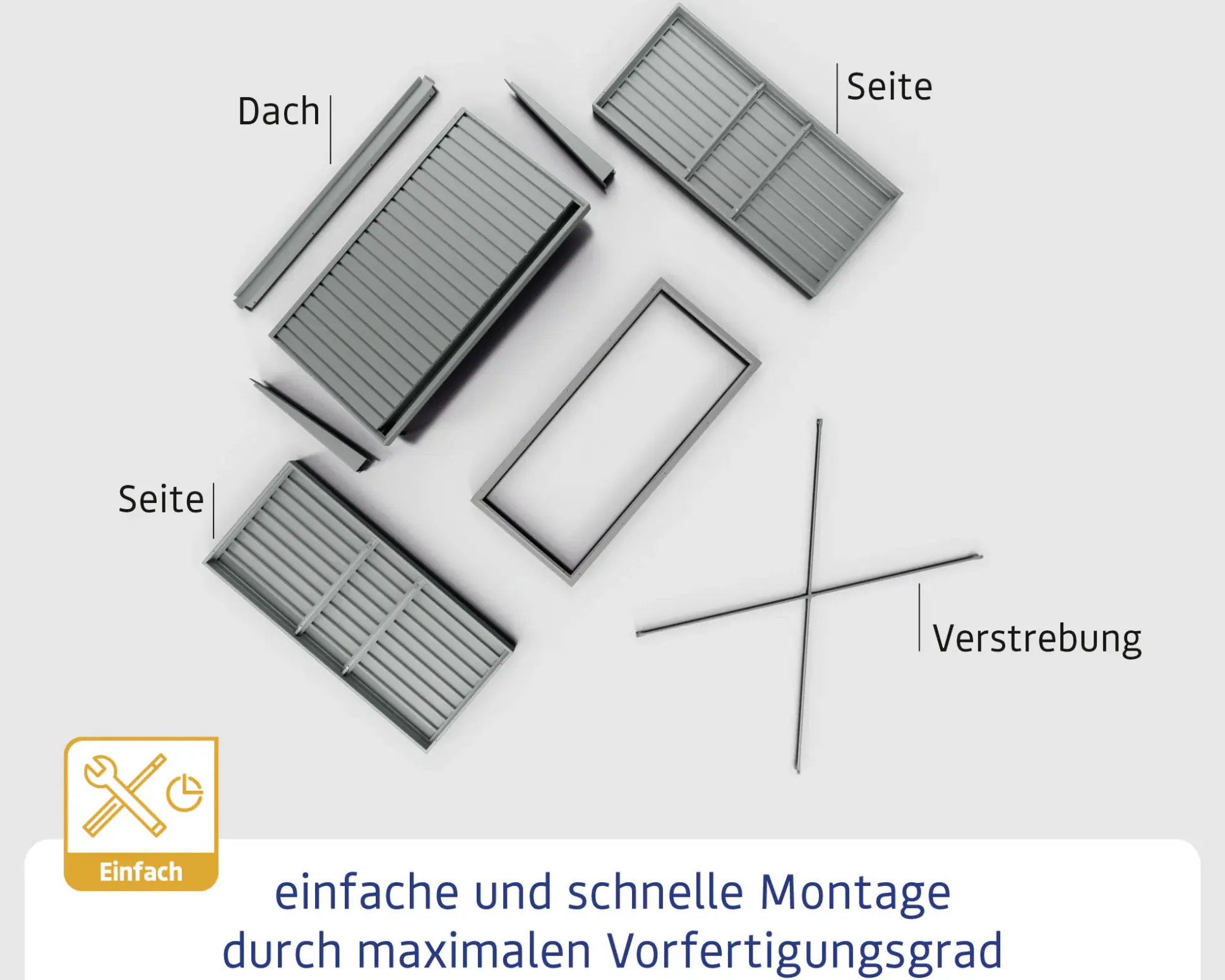 Ecostar Kaminholzregal Trend-V Typ 1, taubenblau, mit Verstrebung