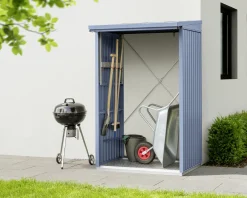 Ecostar Kaminholzregal Trend-V Typ 1, taubenblau, mit Verstrebung
