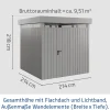 EcoStar Metallgerätehaus Euroline EFD5 LB graualuminium 214 x 214 cm