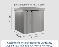 EcoStar Metallgerätehaus Euroline EFD5 LB graualuminium 214 x 214 cm
