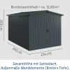 EcoStar Metallgerätehaus Euroline ESD7 anthrazit 214 x 310 cm 2-flg.