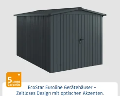 EcoStar Metallgerätehaus Euroline ESD7 anthrazit 214 x 310 cm 2-flg.
