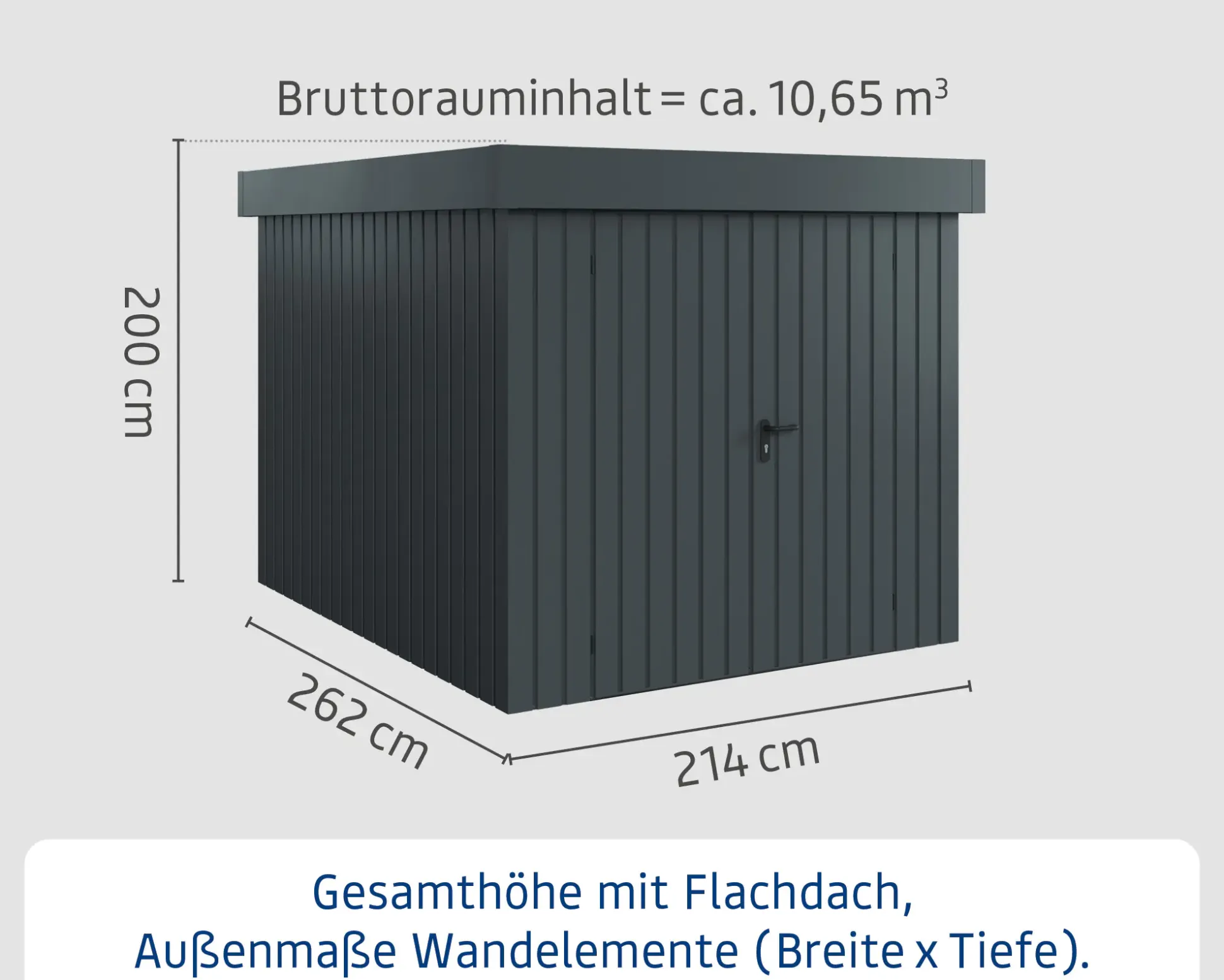 EcoStar Metallgerätehaus Euroline EFD6 anthrazit 214 x 262 cm 2-flg.