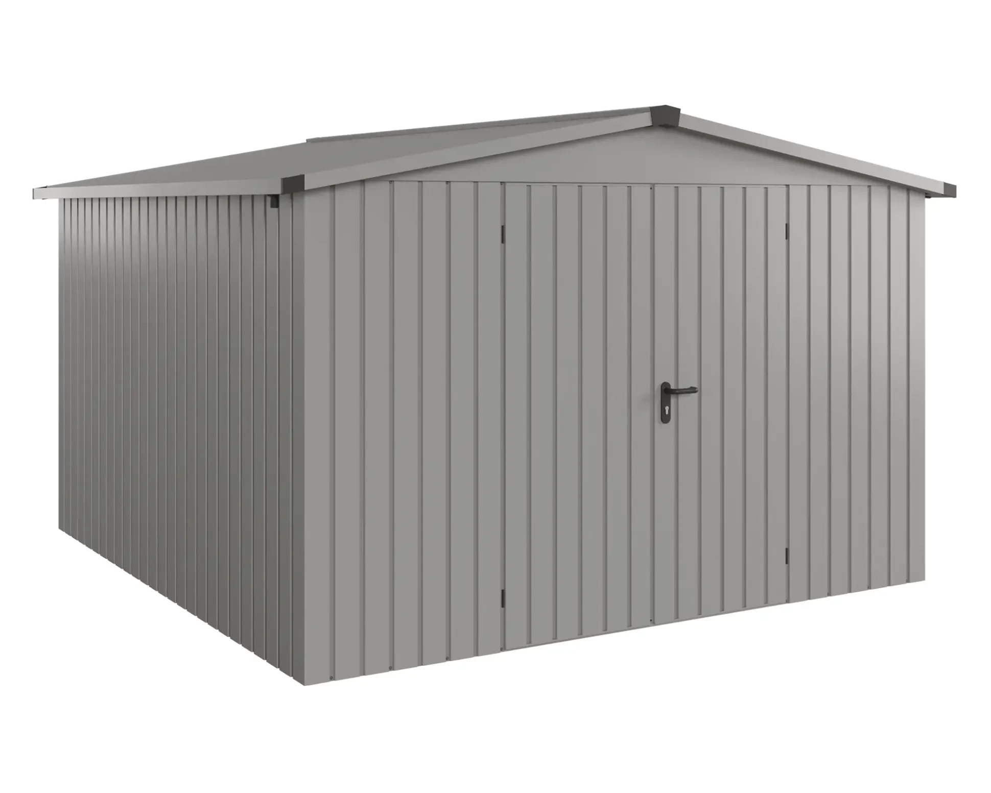 EcoStar Metallgerätehaus Euroline ESD14 aluminiumgrau 310 x 310 cm 2-flg.