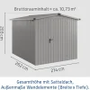 EcoStar Metallgerätehaus Euroline ESD6 graualuminium 214 x 262 cm 1-flg.