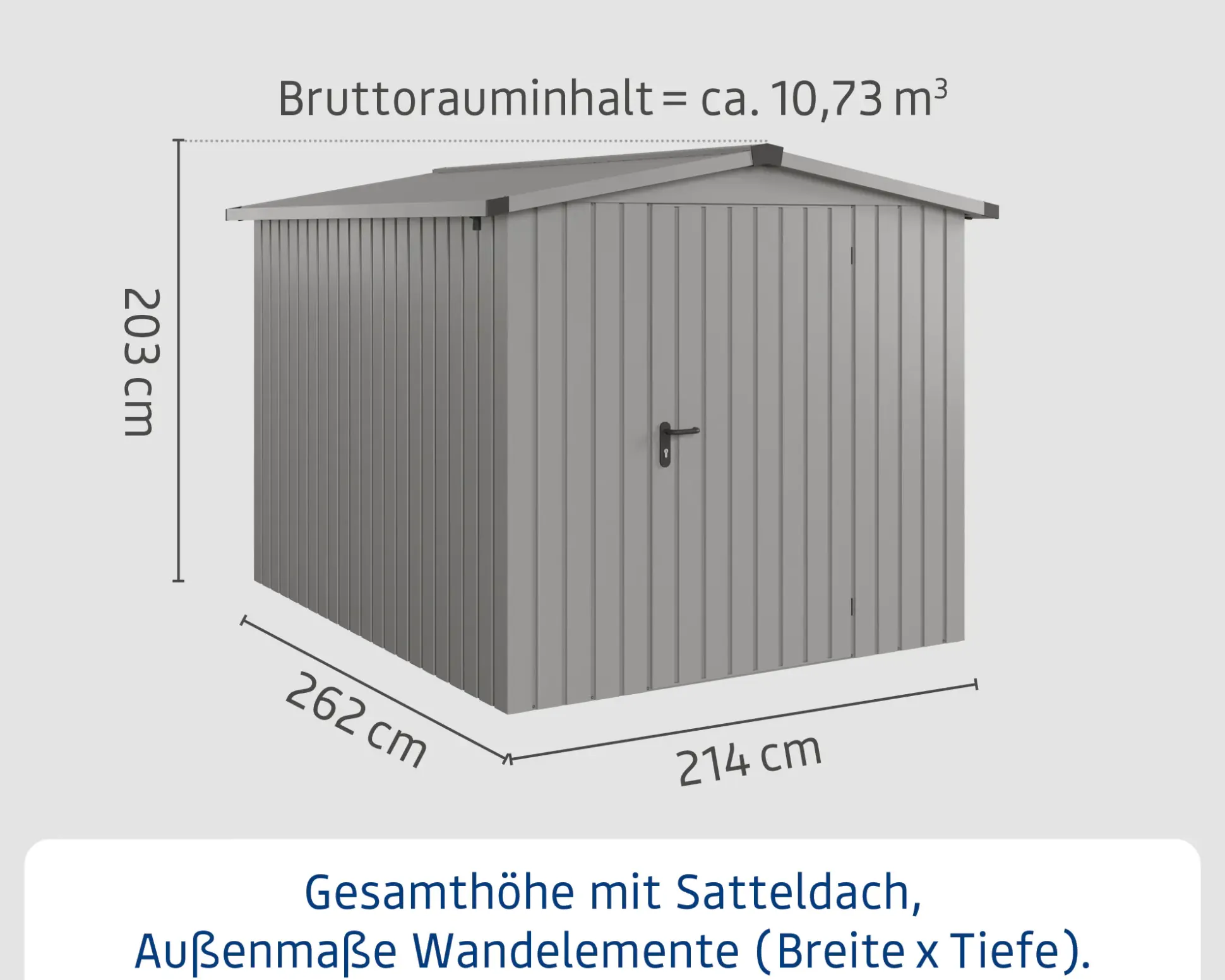 EcoStar Metallgerätehaus Euroline ESD6 graualuminium 214 x 262 cm 1-flg.