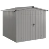 EcoStar Metallgerätehaus Euroline ESD5 aluminiumgrau 214 x 214 cm 2-flg.