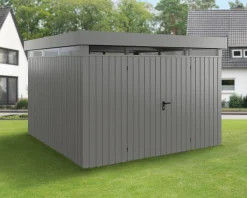 EcoStar Metallgerätehaus Euroline EFD14 LB graualuminium 310 x 310 cm 2-flg.