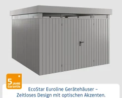 EcoStar Metallgerätehaus Euroline EFD14 LB graualuminium 310 x 310 cm 2-flg.