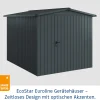 EcoStar Metallgerätehaus Euroline ESD6 anthrazit 214 x 262 cm 1-flg.
