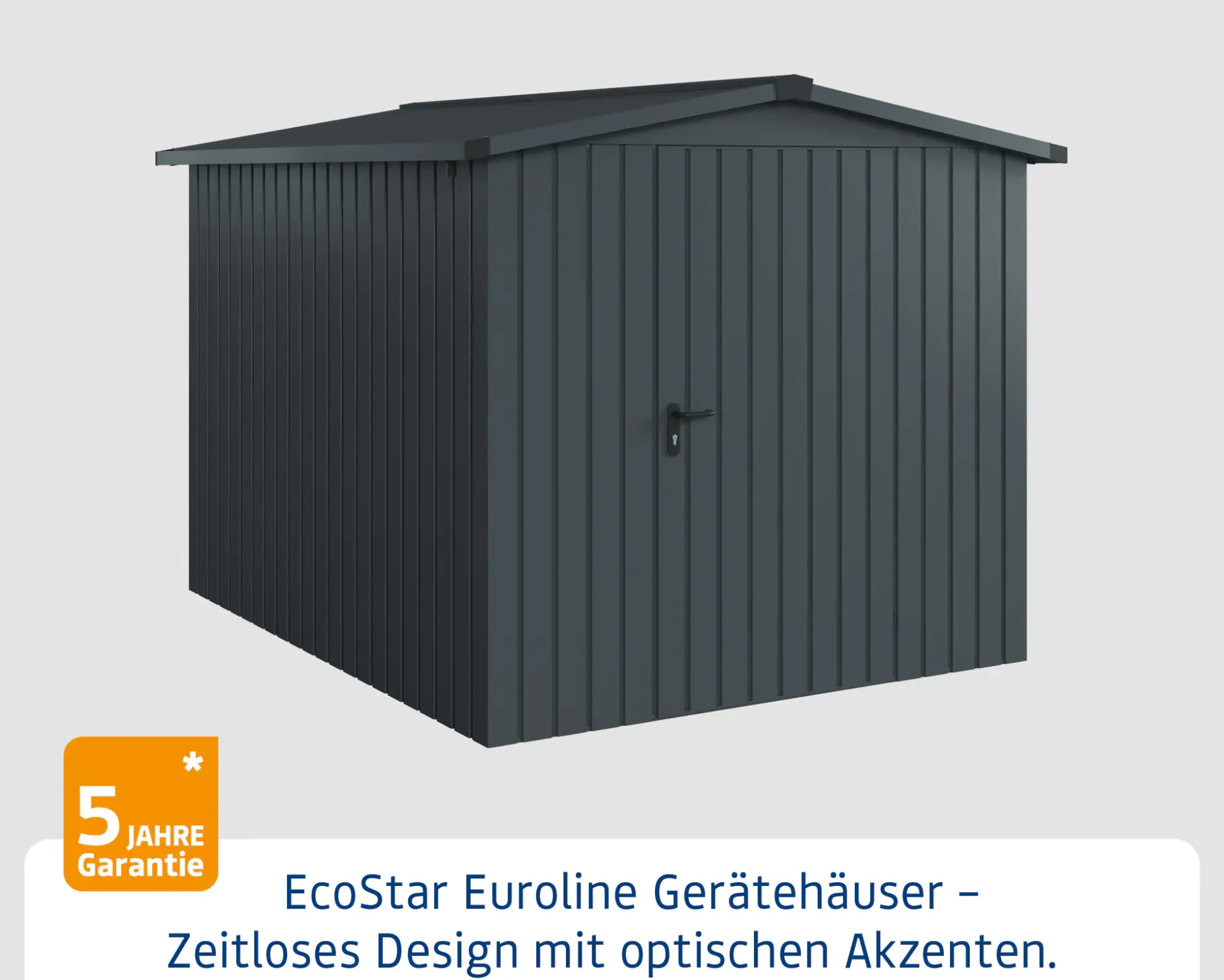 EcoStar Metallgerätehaus Euroline ESD6 anthrazit 214 x 262 cm 1-flg.