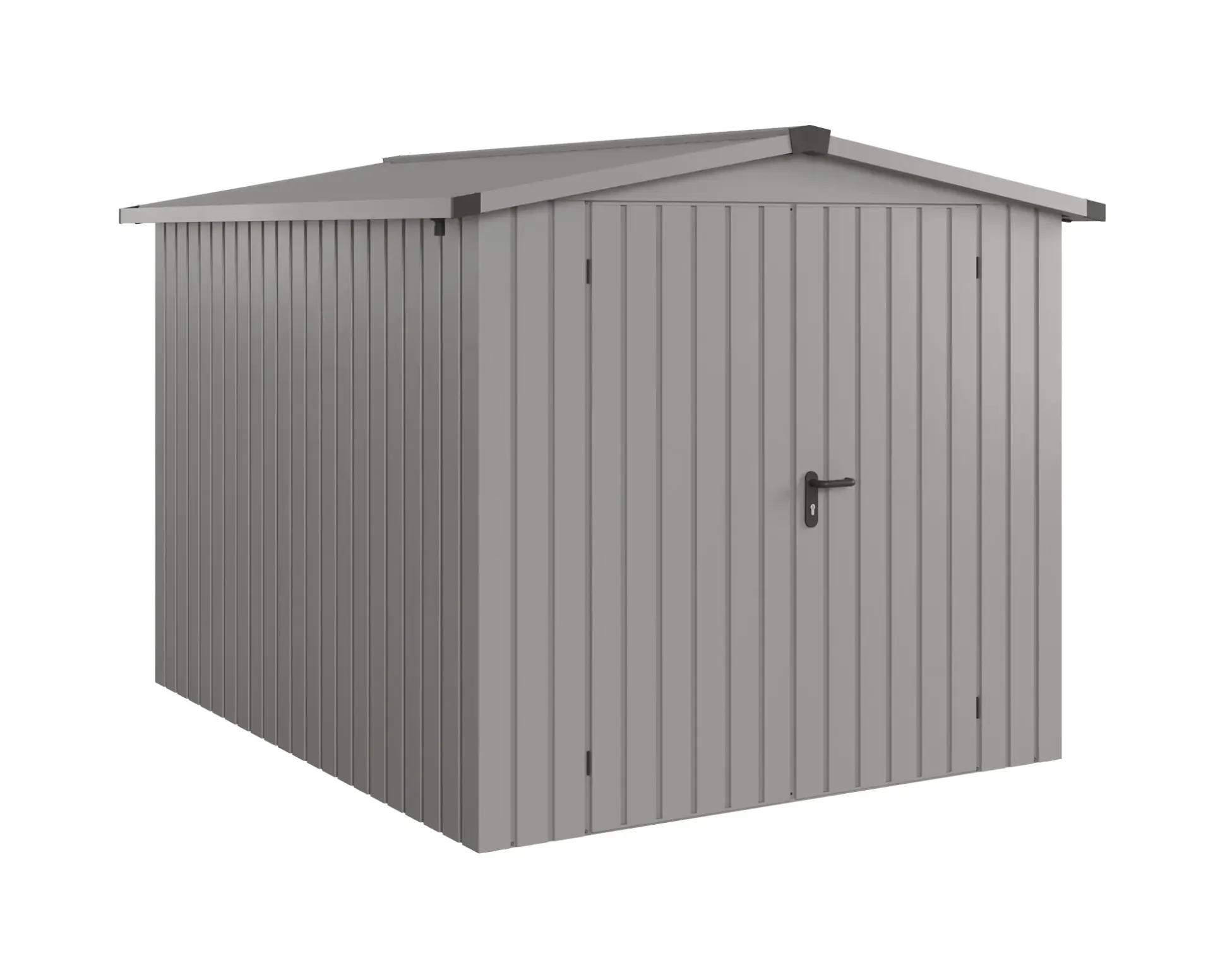 EcoStar Metallgerätehaus Euroline ESD6 aluminiumgrau 214 x 262 cm 2-flg.