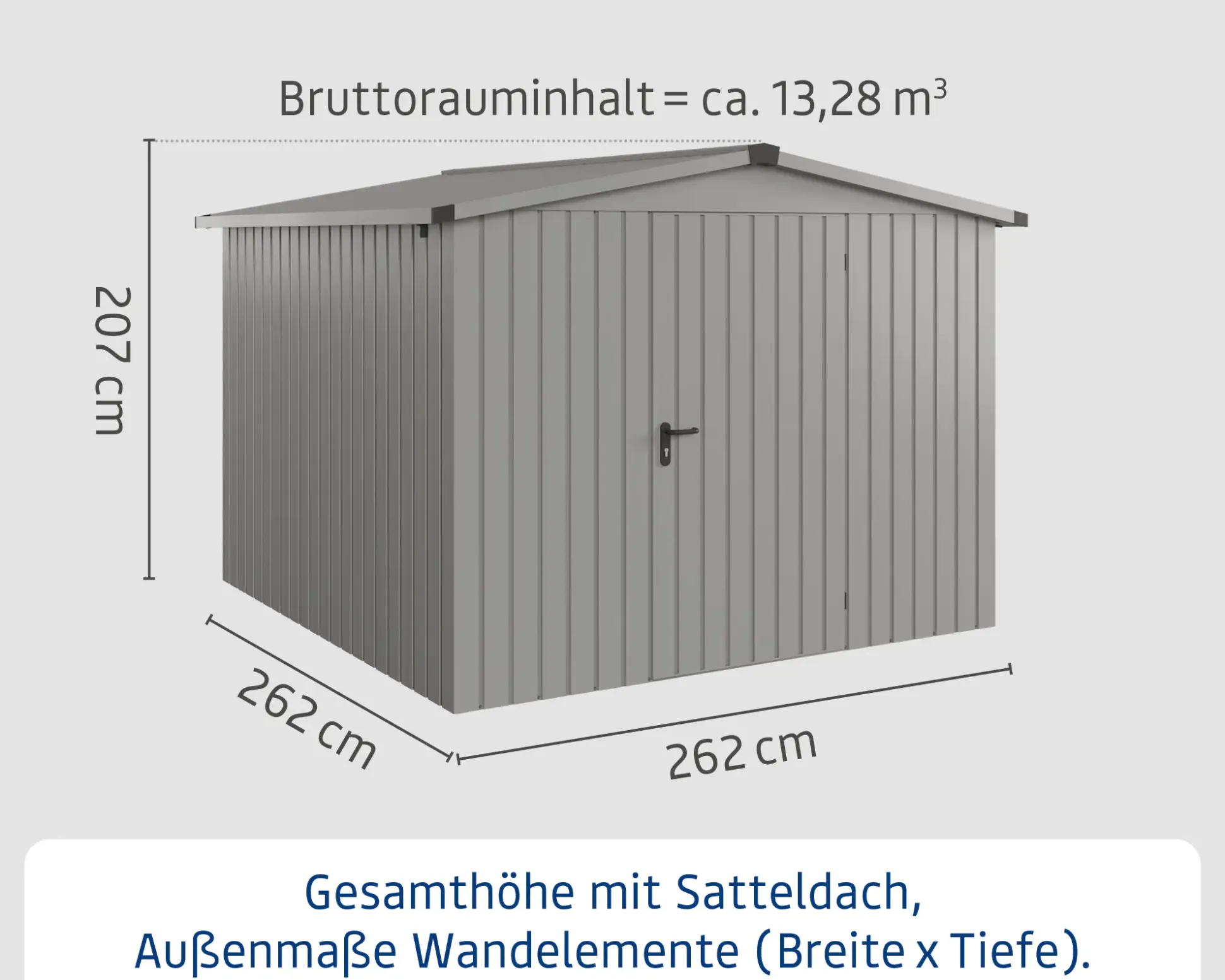EcoStar Metallgerätehaus Euroline ESD10 graualuminium 262 x 262 cm 1-flg.