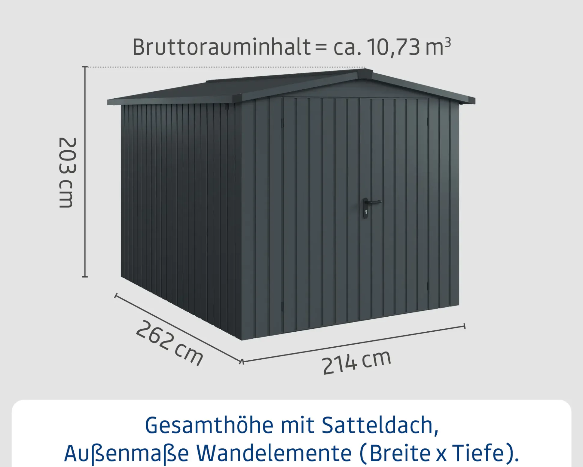 EcoStar Metallgerätehaus Euroline ESD6 anthrazit 214 x 262 cm 2-flg.