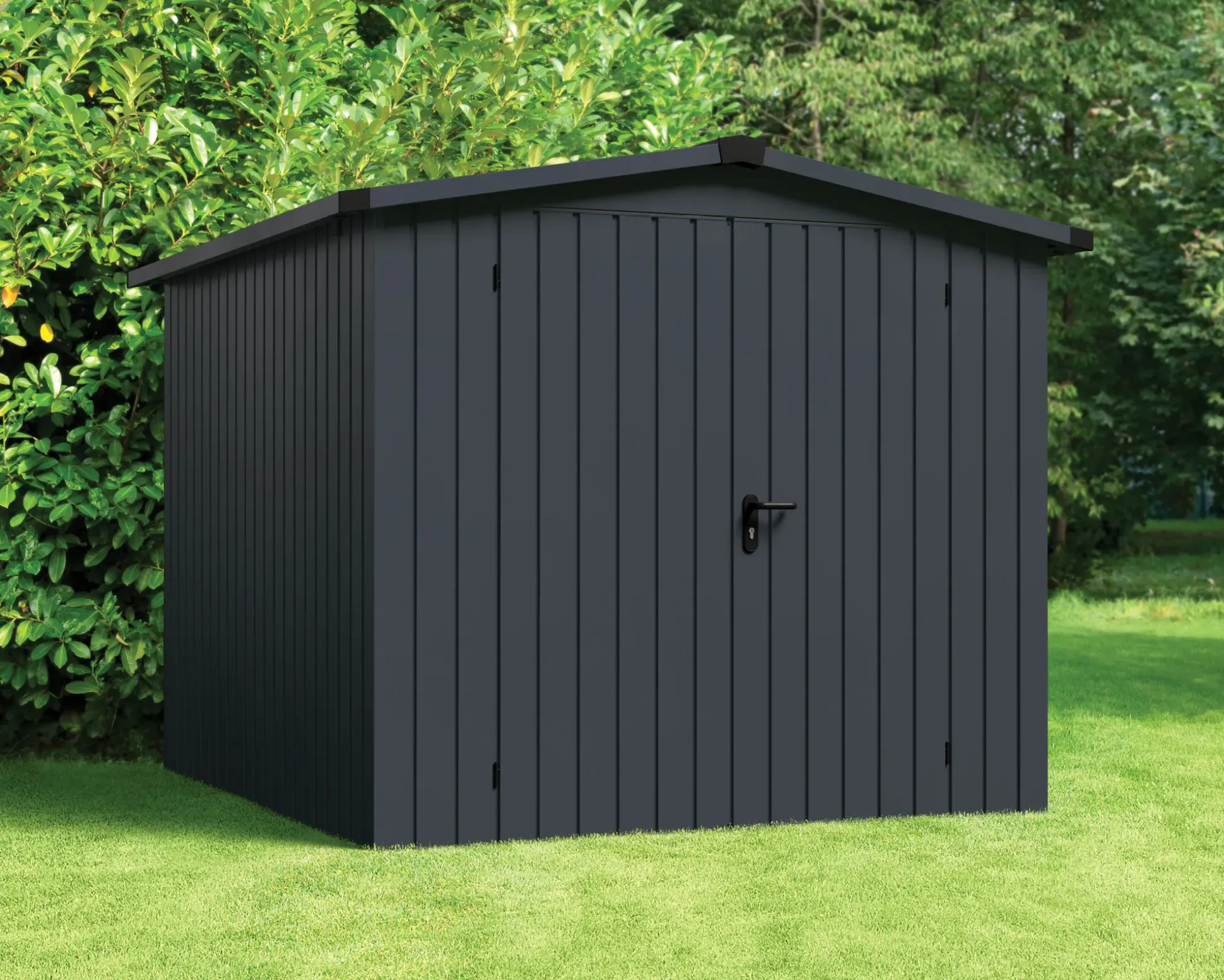 EcoStar Metallgerätehaus Euroline ESD6 anthrazit 214 x 262 cm 2-flg.
