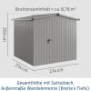 EcoStar Metallgerätehaus Euroline ESD5 graualuminium 214 x 214 cm 1-flg.