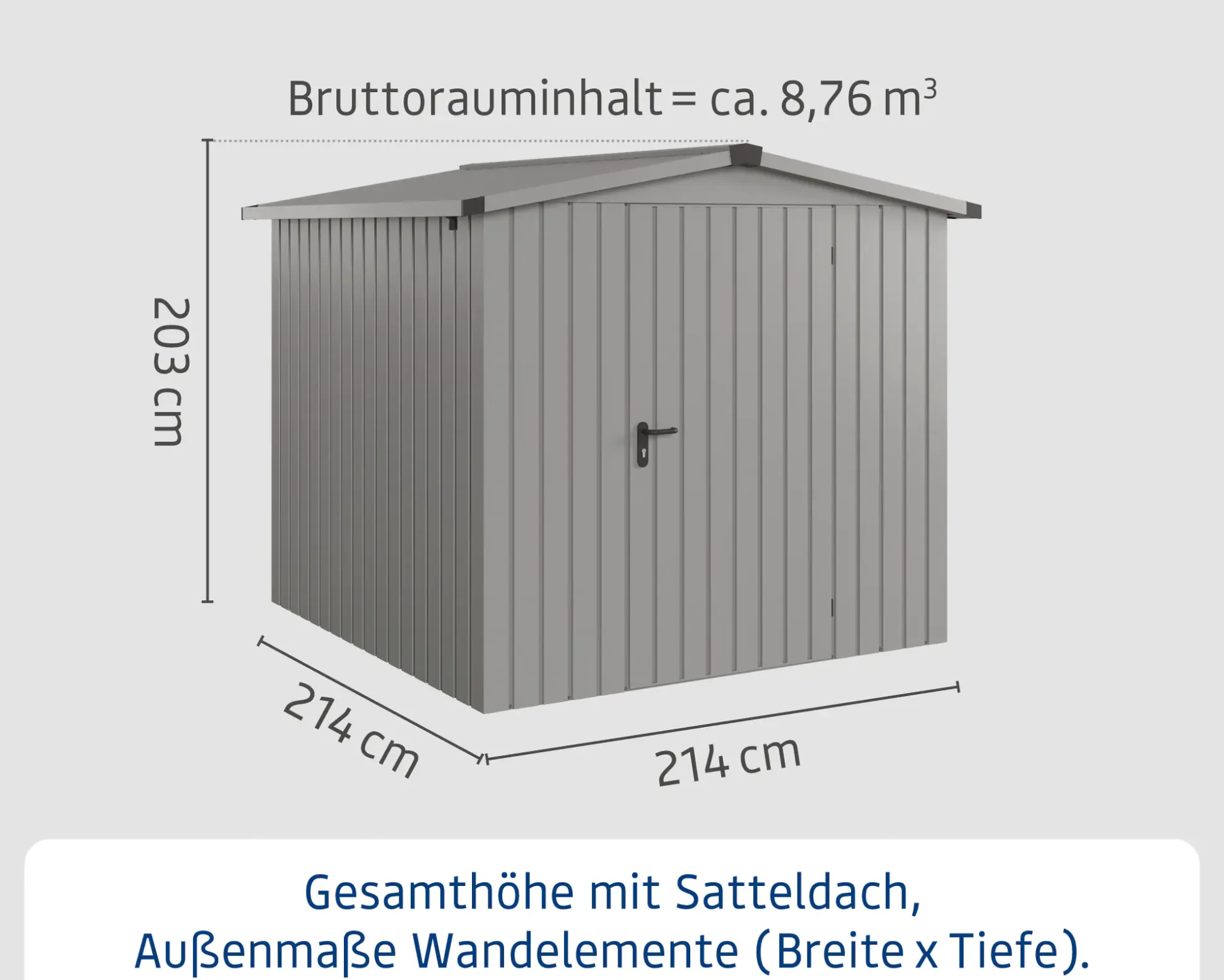 EcoStar Metallgerätehaus Euroline ESD5 graualuminium 214 x 214 cm 1-flg.