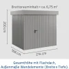 EcoStar Metallgerätehaus Euroline EFD4 graualuminium 214 x 166 cm 1-flg.