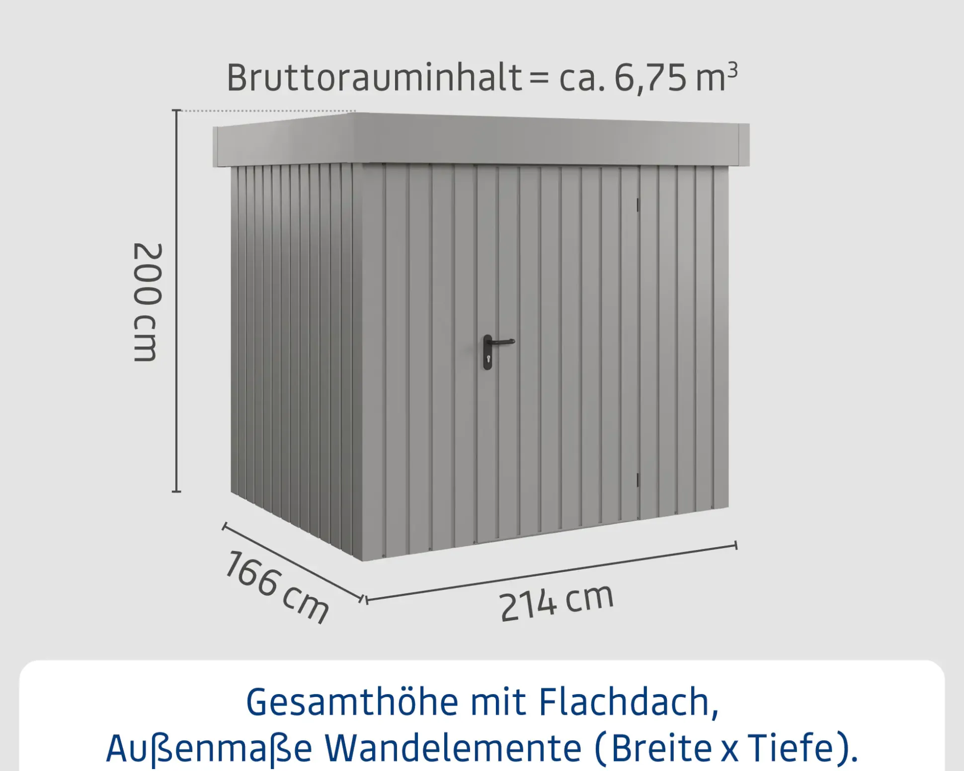 EcoStar Metallgerätehaus Euroline EFD4 graualuminium 214 x 166 cm 1-flg.