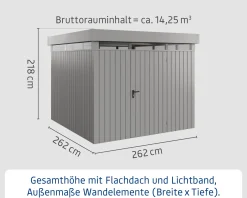 EcoStar Metallgerätehaus Euroline EFD10 LB graualuminium 262 x 262 cm 1-flg.