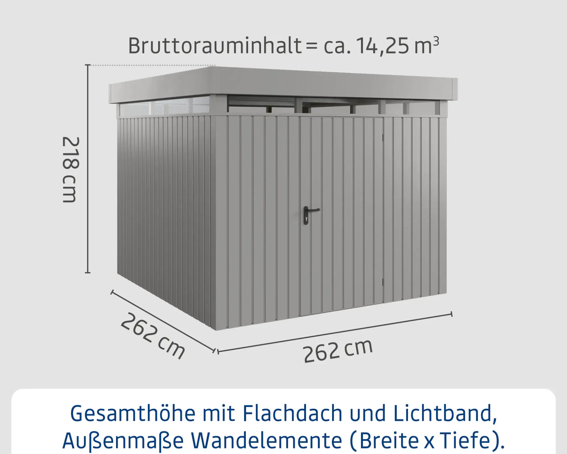 EcoStar Metallgerätehaus Euroline EFD10 LB graualuminium 262 x 262 cm 1-flg.