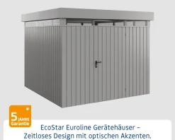 EcoStar Metallgerätehaus Euroline EFD10 LB graualuminium 262 x 262 cm 1-flg.