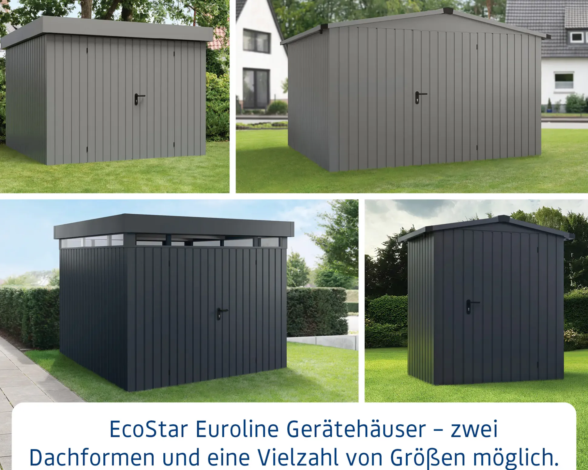 EcoStar Metallgerätehaus Euroline EFD10 LB graualuminium 262 x 262 cm 1-flg.