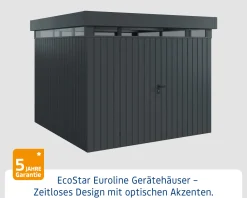 EcoStar Metallgerätehaus Euroline EFD10 LB anthrazit 262 x 262 cm 2-flg.