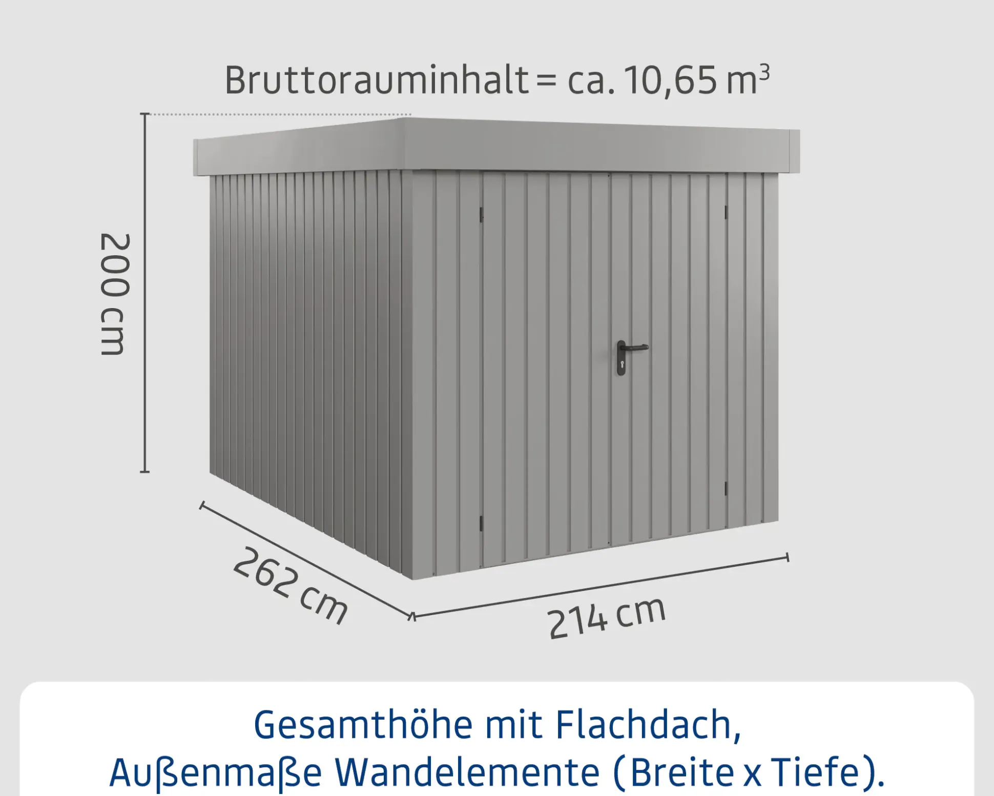 EcoStar Metallgerätehaus Euroline EFD6 aluminiumgrau 214 x 262 cm 2-flg.