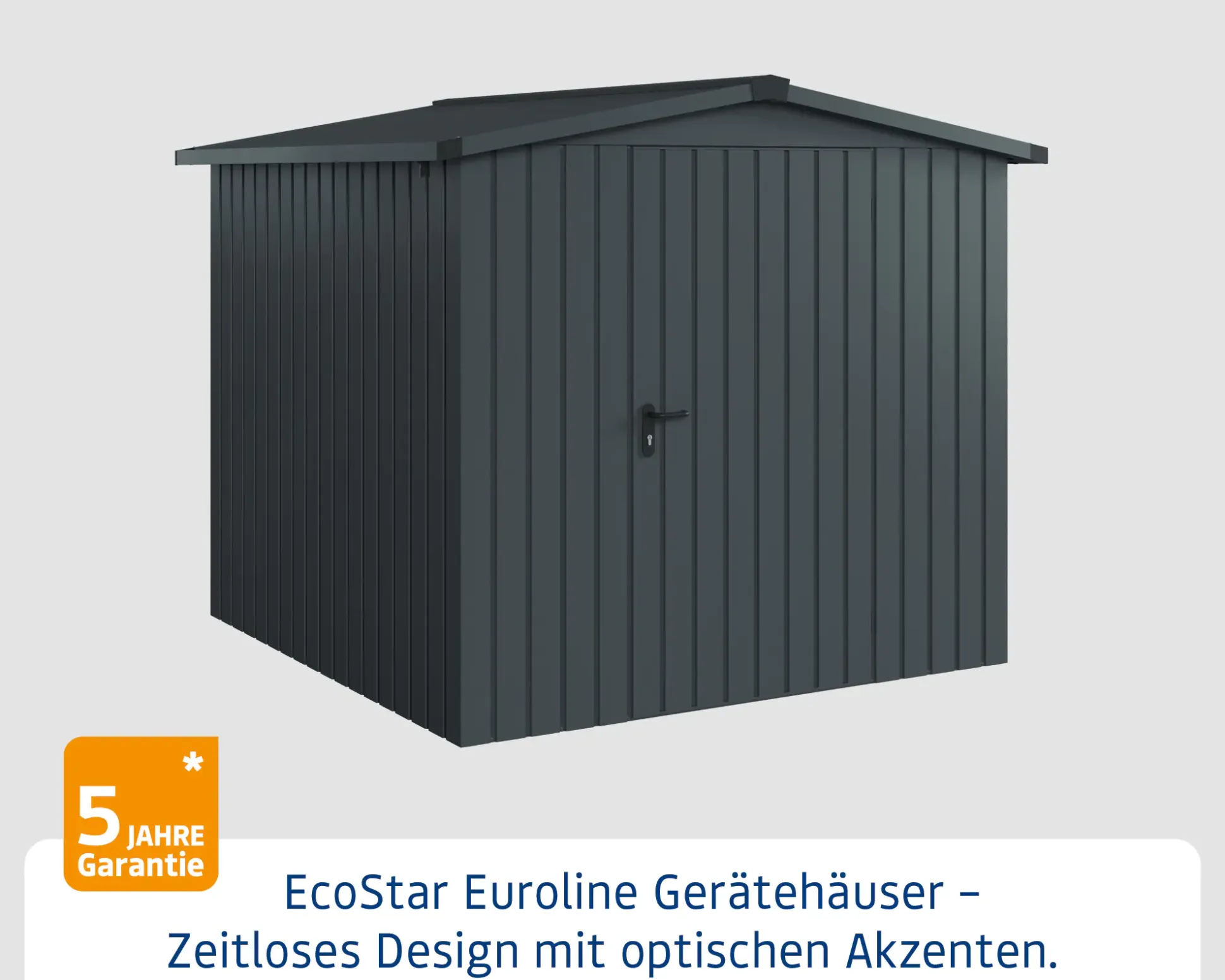 EcoStar Metallgerätehaus Euroline ESD5 anthrazit 214 x 214 cm 1-flg.