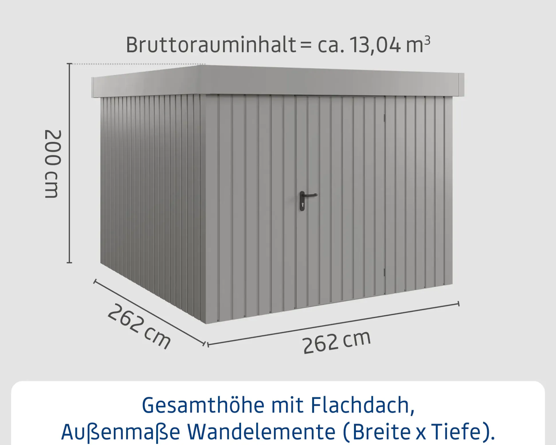 EcoStar Metallgerätehaus Euroline EFD10 graualuminium 262 x 262 cm 1-flg.