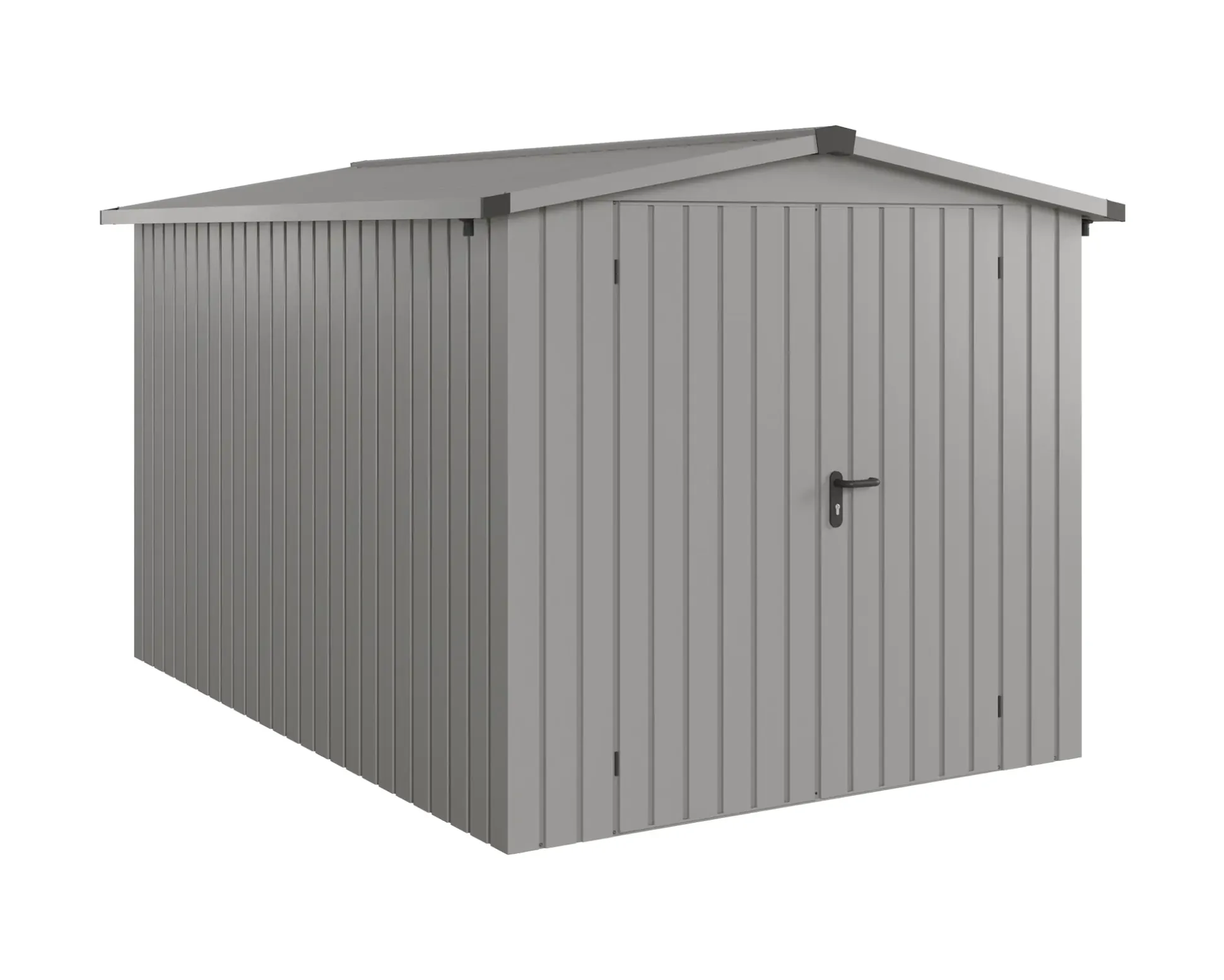 EcoStar Metallgerätehaus Euroline ESD7 aluminiumgrau 214 x 310 cm 2-flg.