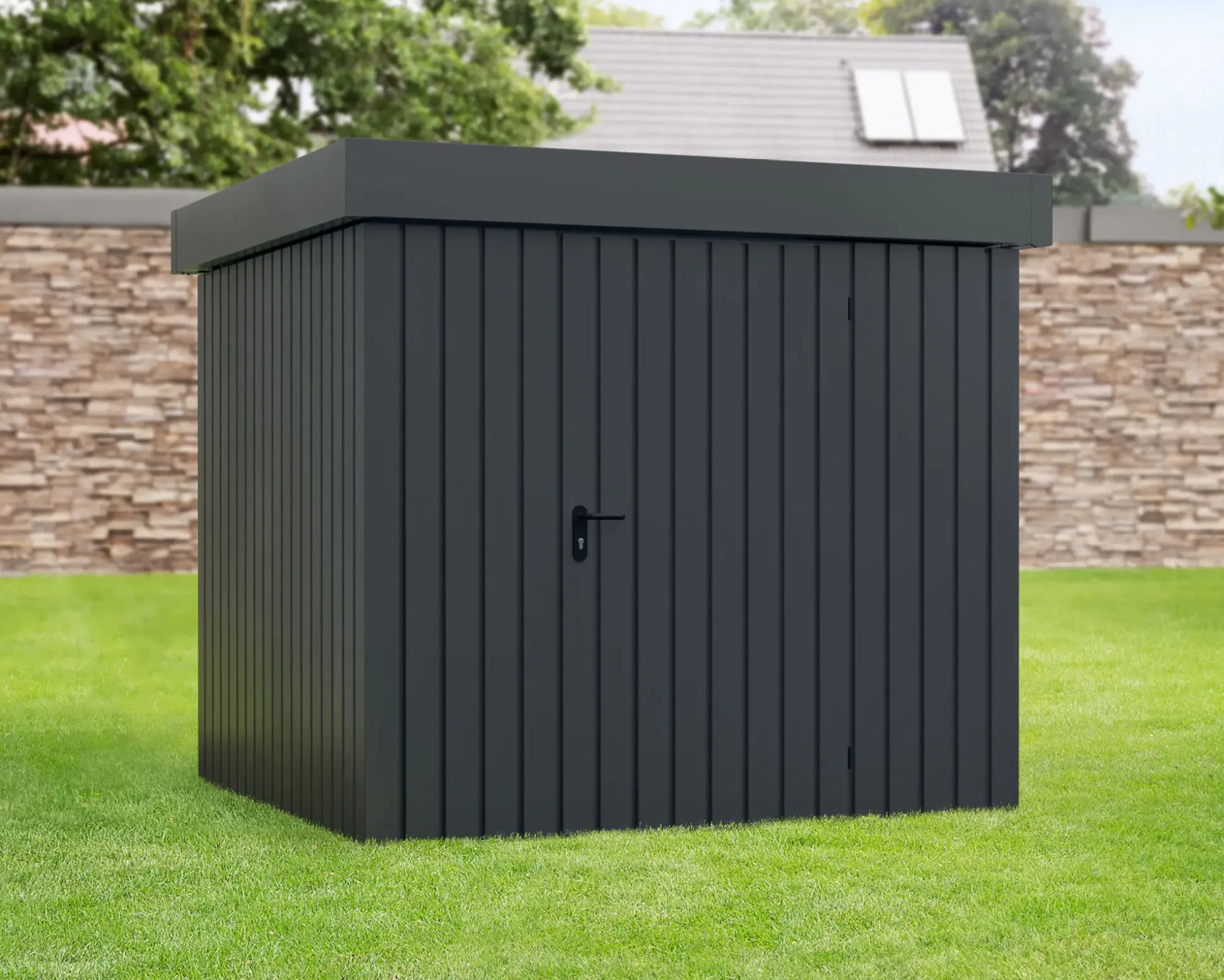 EcoStar Metallgerätehaus Euroline EFD5 anthrazit 214 x 214 cm 1-flg.