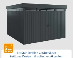 EcoStar Metallgerätehaus Euroline EFD14 LB anthrazit 310 x 310 cm 2-flg.