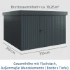 EcoStar Metallgerätehaus Euroline EFD14 anthrazit 310 x 310 cm 1-flg.