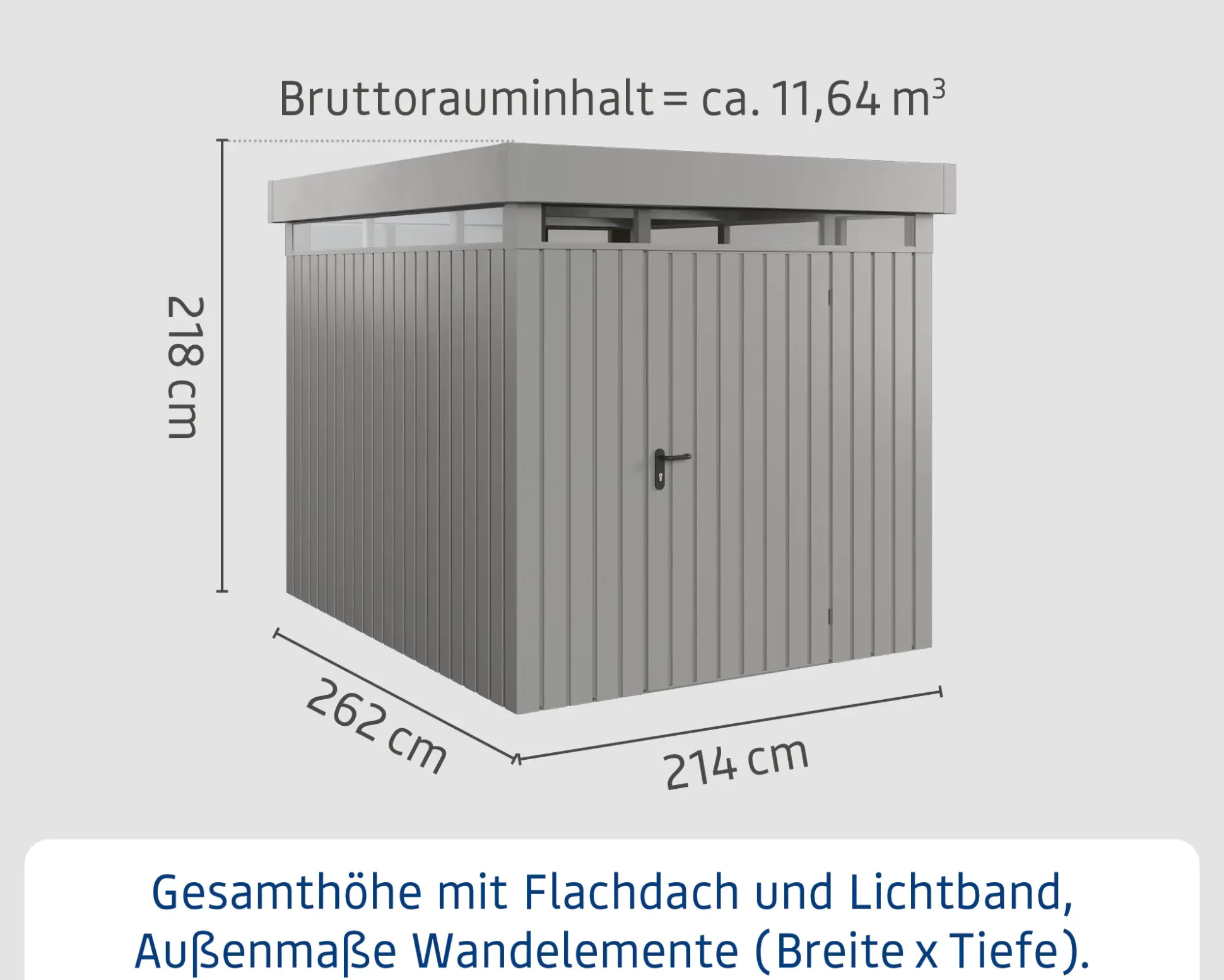 EcoStar Metallgerätehaus Euroline EFD6 LB graualuminium 214 x 262 cm 1-flg.
